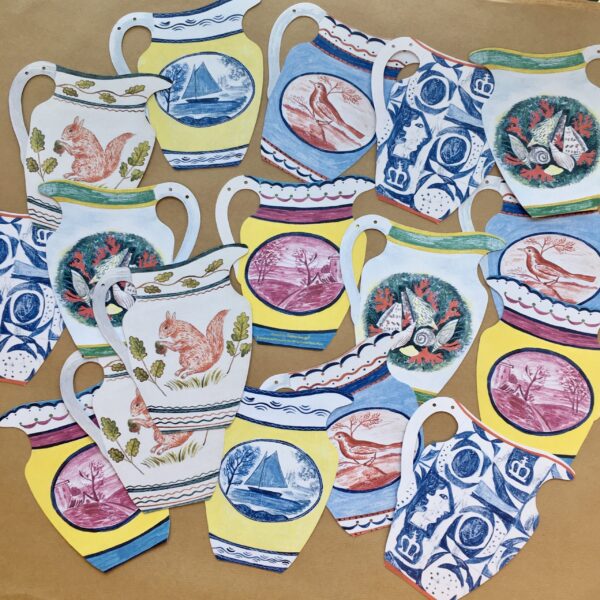Pottery Bunting - 6 Decorative Hanging Jugs - Image 4