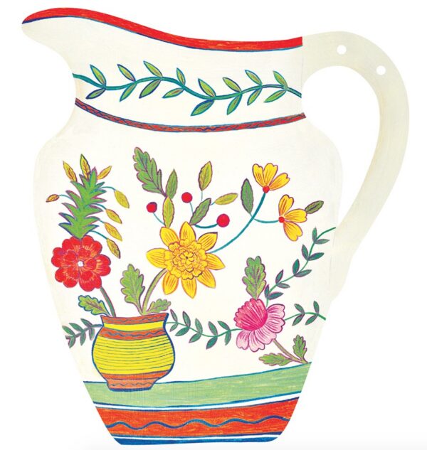 Pottery Bunting - 6 Decorative Floral Jugs - Image 3