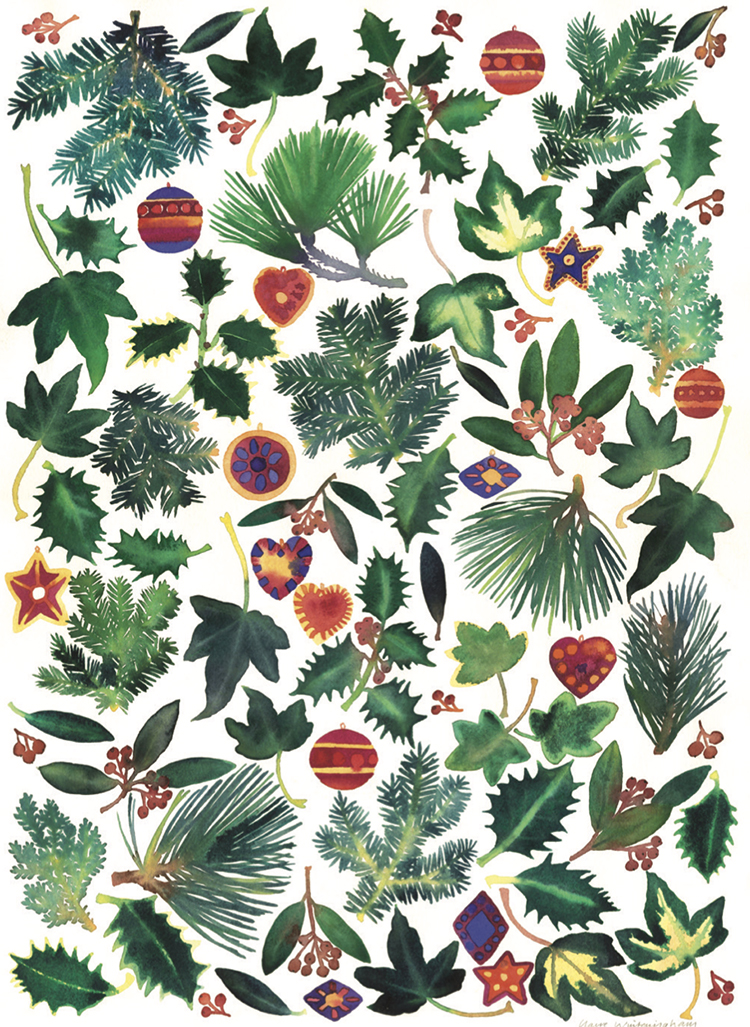 Winter Greenery Pocket Print Small Card