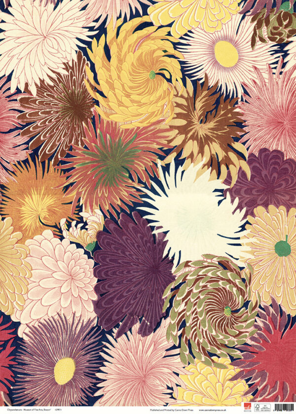 Chrysanthemums Gift Wrap Sheet - Image 2