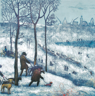 Richmond Park – Winter, after Bruegel
