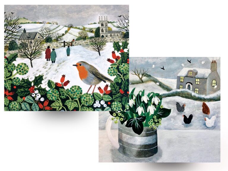 CPRE CHRISTMAS CARD 6  PACK - Robin & Hens In Snow
