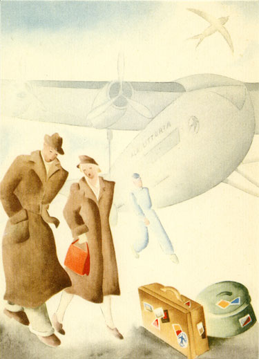 Couple Travelling by Plane