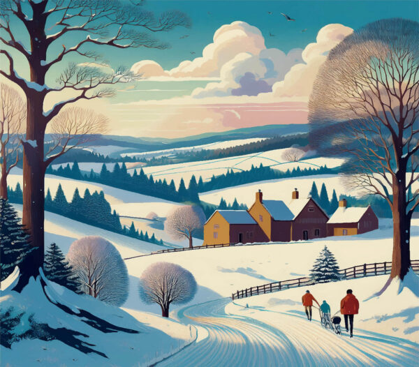 CPRE CHRISTMAS CARD 6 PACK - Countryside Walk and Heading Home - Image 2