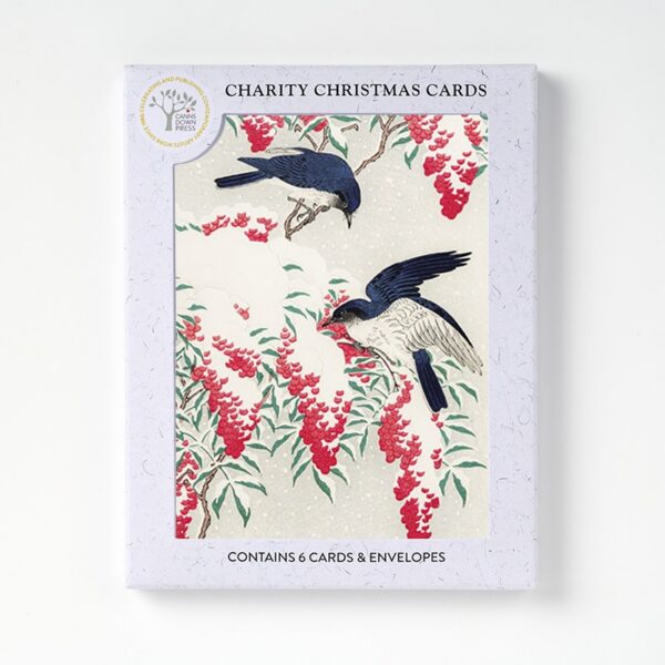 AGBI CHRISTMAS CARD PACK - Flycatchers on Snow-covered Nandina